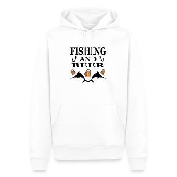 Pêche - Sweat à capuche Premium bio Homme - blanc - Devant - Nico (187cm)