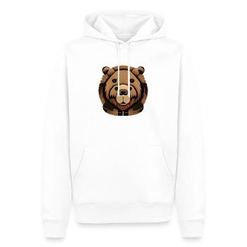 Doppelbär - Männer Premium Bio Hoodie - Weiß - Vorne - Nico (187cm)