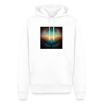 Baum des Universums - Männer Premium Bio Hoodie - Weiß - Vorne - Nico (187cm)