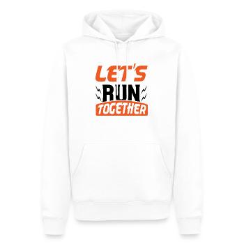 Courons ensemble - Sweat à capuche Premium bio Homme - blanc - Devant - Nico (187cm)
