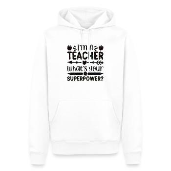 Ich bin Lehrer Superkraft Superkraft Mathematik - Männer Premium Bio Hoodie - Weiß - Vorne - Nico (187cm)
