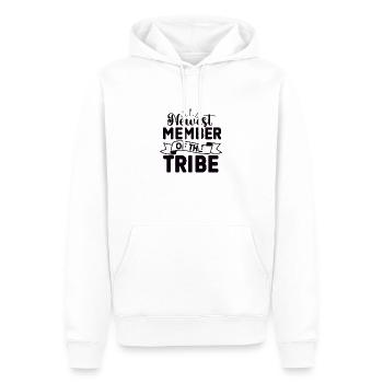 Newest member of the tribe - Männer Premium Bio Hoodie - Weiß - Vorne - Nico (187cm)