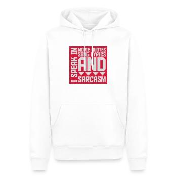speak lyrics and sarcasm - Männer Premium Bio Hoodie - Weiß - Vorne - Nico (187cm)