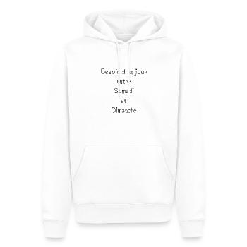 Besoin d'un jour entre Samedi et Dimanche - Sweat à capuche Premium bio Homme - blanc - Devant - Nico (187cm)