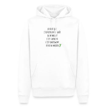le gout du bonheur est le mojito - Sweat à capuche Premium bio Homme - blanc - Devant - Nico (187cm)