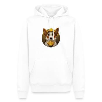 Corgi Reine - Sweat à capuche Premium bio Homme - blanc - Devant - Nico (187cm)