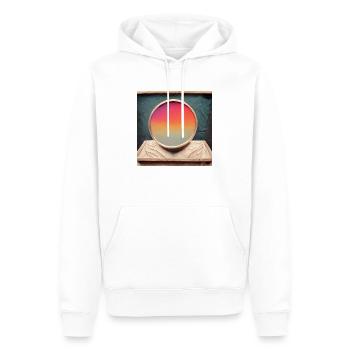 A round mirror banner stands on an ancient Roman t - Men’s Premium Organic Hoodie - white - Front - Nico (187cm)