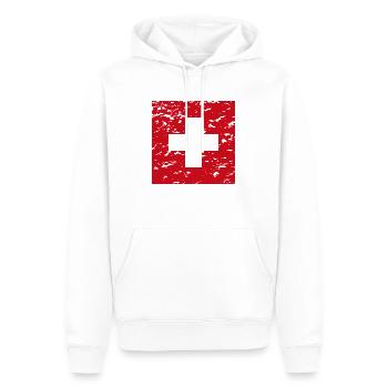 Schweiz Fahne - Männer Premium Bio Hoodie - Weiß - Vorne - Nico (187cm)