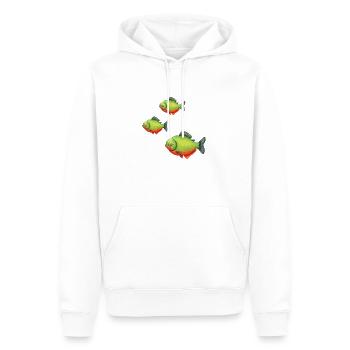 Piranhas - Männer Premium Bio Hoodie - Weiß - Vorne - Nico (187cm)