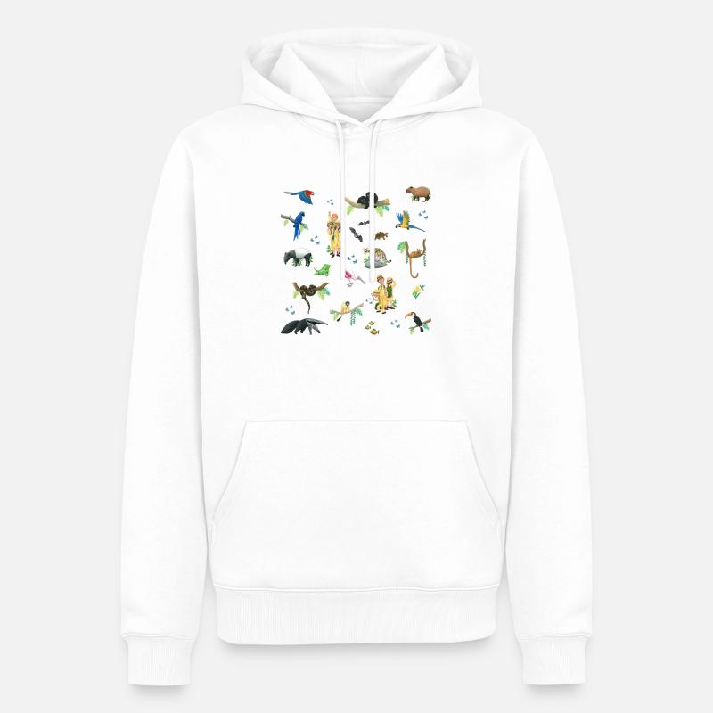 les trois chercheurs au Brésil - Sweat à capuche Premium bio Homme - blanc
