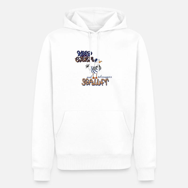 Keep calm and schnupper Sealuft - Männer Premium Bio Hoodie - Weiß