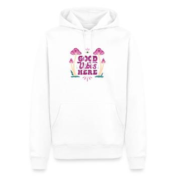 Godd vibes champi - Sweat à capuche Premium bio Homme - blanc - Devant - Nico (187cm)