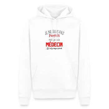 Pas parfait mais médecin - Sweat à capuche Premium bio Homme - blanc - Devant - Nico (187cm)