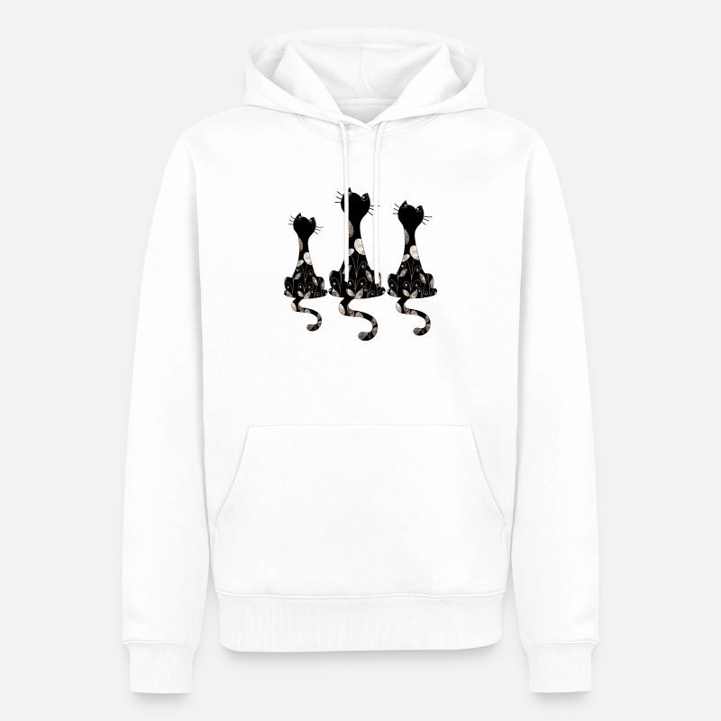 Chats - Sweat à capuche Premium bio Homme - blanc