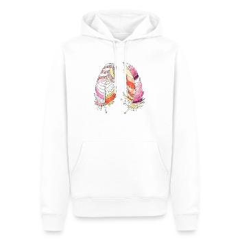 Feder - Männer Premium Bio Hoodie - Weiß - Vorne - Nico (187cm)