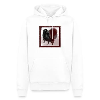 Düsterer Rabe Dohle Vogel in Schwarz - Männer Premium Bio Hoodie - Weiß - Vorne - Nico (187cm)