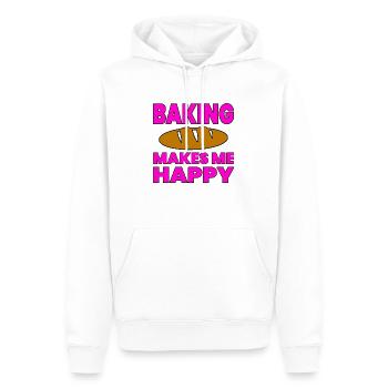 Cuire - Sweat à capuche Premium bio Homme - blanc - Devant - Nico (187cm)