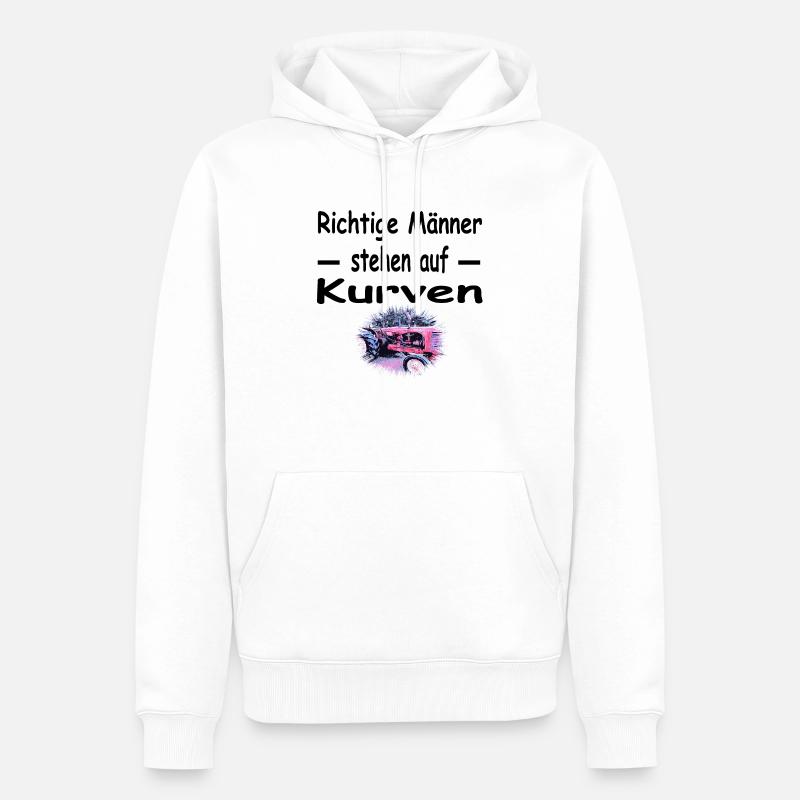 Traktor - Männer Premium Bio Hoodie - Weiß