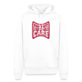 I don't care fact - Men’s Premium Organic Hoodie - white - Front - Nico (187cm)