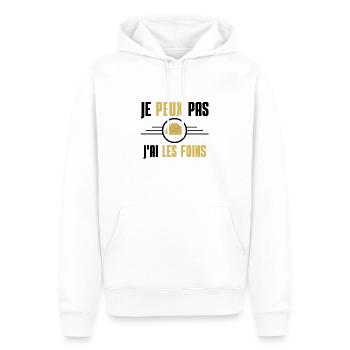 JE PEUX PAS J'AI LES FOINS - Sweat à capuche Premium bio Homme - blanc - Devant - Nico (187cm)
