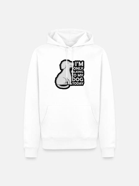only talking to dog - Men’s Premium Organic Hoodie - white