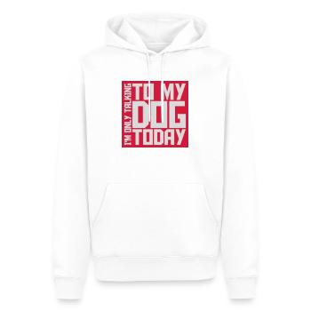 only talking to dog - Männer Premium Bio Hoodie - Weiß - Vorne - Nico (187cm)