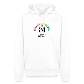 Anniversaire 24 ans Compteur - Sweat à capuche Premium bio Homme - blanc - Devant - Nico (187cm)