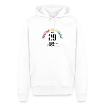 Anniversaire 29 ans Compteur - Sweat à capuche Premium bio Homme - blanc - Devant - Nico (187cm)