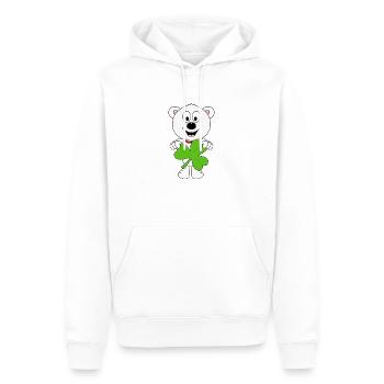 KLEEBLATT - EISBÄR - TIER - KIND - BABY - Männer Premium Bio Hoodie - Weiß - Vorne - Nico (187cm)