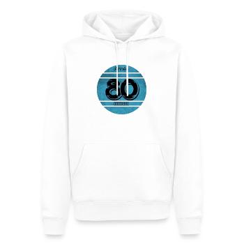 Vignette auto vintage 1980 - Sweat à capuche Premium bio Homme - blanc - Devant - Nico (187cm)