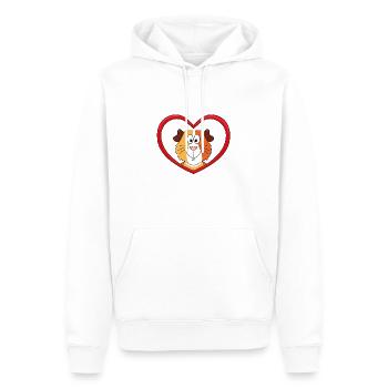 MEERSCHWEINCHEN - LIEBE - BABY - TIER - KIND - Männer Premium Bio Hoodie - Weiß - Vorne - Nico (187cm)