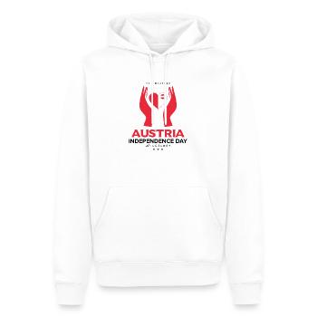 Österreichischer Nationalfeiertag - Österreich 26. Oktober - Männer Premium Bio Hoodie - Weiß - Vorne - Nico (187cm)
