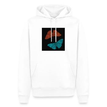 BH-GZ Schmetterlinge - blau orange - Männer Premium Bio Hoodie - Weiß - Vorne - Nico (187cm)