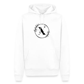 Lettre X Florale - Sweat à capuche Premium bio Homme - blanc - Devant - Nico (187cm)