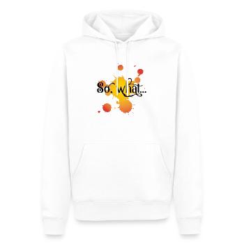 So What - Männer Premium Bio Hoodie - Weiß - Vorne - Nico (187cm)