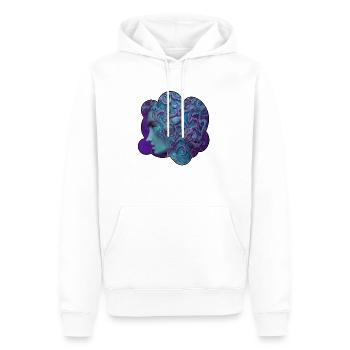Divinité bleu profond - Sweat à capuche Premium bio Homme - blanc - Devant - Nico (187cm)