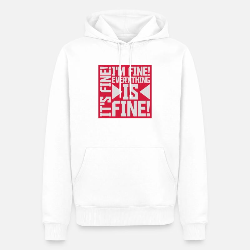 Tout va bien devis - Sweat à capuche Premium bio Homme - blanc