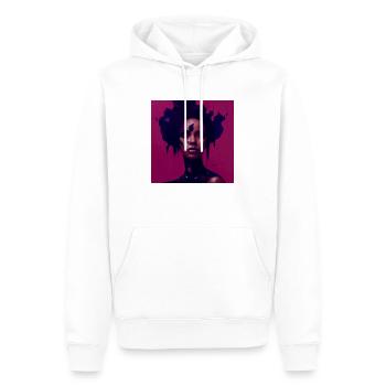 Beaux motifs de portrait africain femme noir rouge - Sweat à capuche Premium bio Homme - blanc - Devant - Nico (187cm)