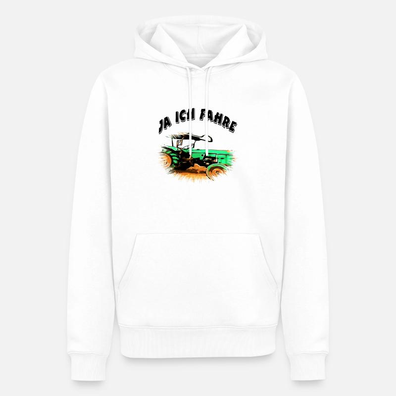 Traktor - Männer Premium Bio Hoodie - Weiß