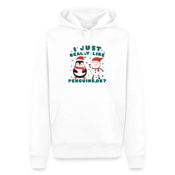 I just really like Penguins, ok? - Männer Premium Bio Hoodie - Weiß - Vorne - Nico (187cm)