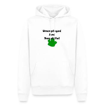 Unemployed And Beautiful - Men’s Premium Organic Hoodie - white - Front - Nico (187cm)