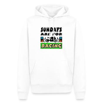 Motocyclette - Sweat à capuche Premium bio Homme - blanc - Devant - Nico (187cm)
