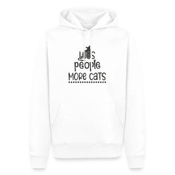 Moins de gens plus de chats - Sweat à capuche Premium bio Homme - blanc - Devant - Nico (187cm)