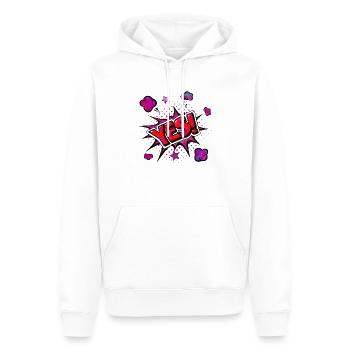 oui chante drôle pas de fille féminisme appliquer toujours - Sweat à capuche Premium bio Homme - blanc - Devant - Nico (187cm)