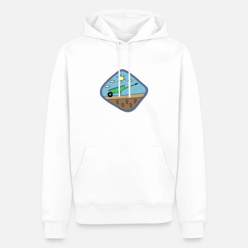 Conception de jardins - Sweat à capuche Premium bio Homme - blanc
