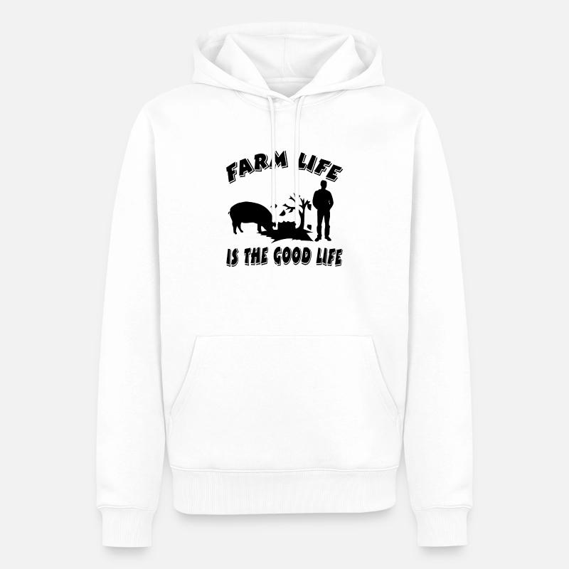 Bauernhof - Männer Premium Bio Hoodie - Weiß
