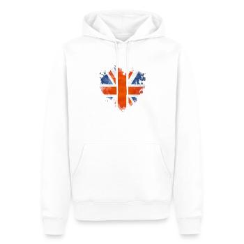 Angleterre Royaume-Uni Londres Anglais britannique Royaume-Uni - Sweat à capuche Premium bio Homme - blanc - Devant - Nico (187cm)