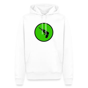 Drill - Men’s Premium Organic Hoodie - white - Front - Nico (187cm)
