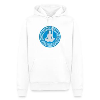 Inspirez expirez Yoga citation - Sweat à capuche Premium bio Homme - blanc - Devant - Nico (187cm)
