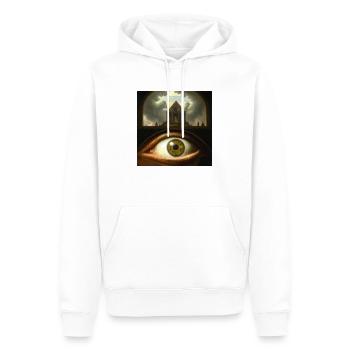 Secret Eye - Men’s Premium Organic Hoodie - white - Front - Nico (187cm)